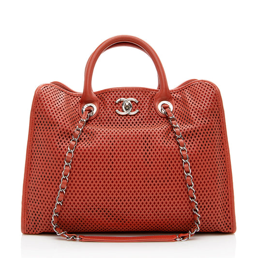 Chanel Perforated Calfskin Up In The Air Large Tote (SHF-16213)