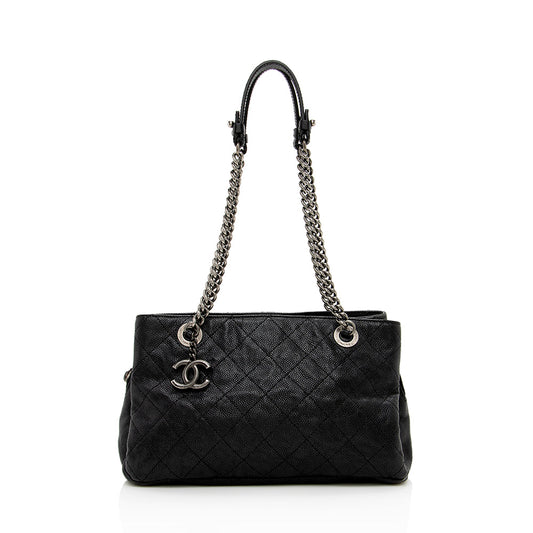 Chanel Grained Calfskin Chain Pocket Small Tote (SHF-16254)