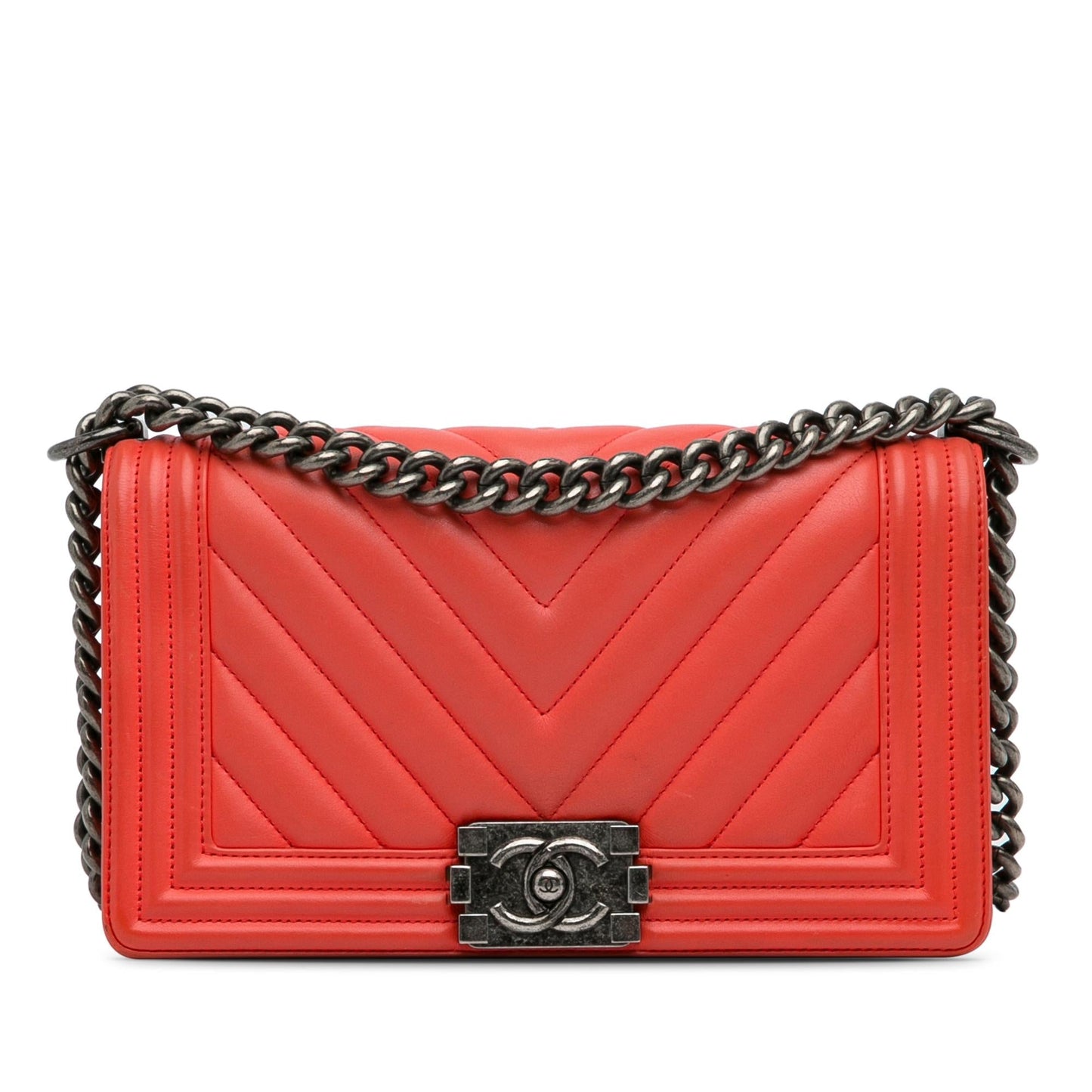 Chanel Medium Calfskin Chevron Boy Flap (SHG-w8KmMC)