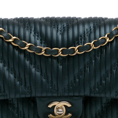 Chanel Medium Calfskin Coco Pleats Double Flap (SHG-8NvBoQ)