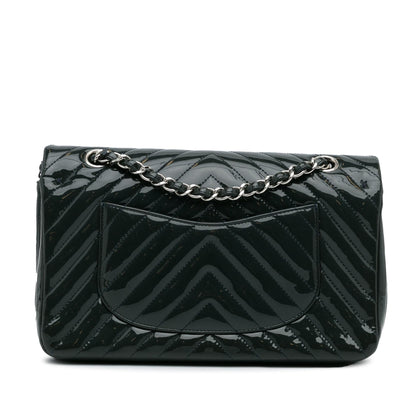 Chanel Medium Chevron Patent Double Flap (SHG-k9yOKd)