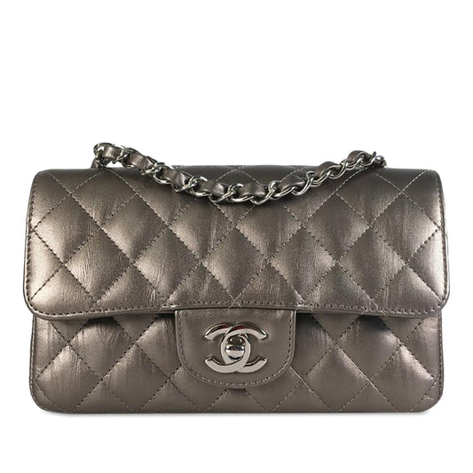 Chanel Mini Rectangular Classic Metallic Calfskin Single Flap (SHG-IFLFGn)