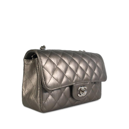 Chanel Mini Rectangular Classic Metallic Calfskin Single Flap (SHG-IFLFGn)