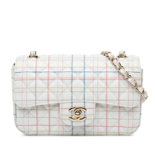 Chanel Mini Rectangular Classic Printed Calfskin Single Flap (SHG-7Swy1g)