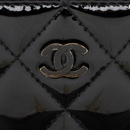 Chanel Patent Leather CC Zip Around Wallet (SHF-19124)