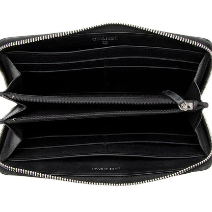 Chanel Patent Leather CC Zip Around Wallet (SHF-19124)