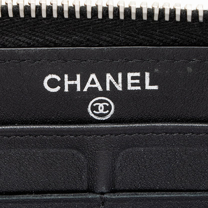 Chanel Patent Leather CC Zip Around Wallet (SHF-19124)