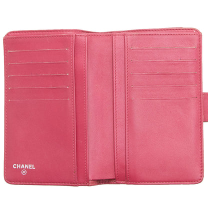 Chanel Patent Leather Camellia CC L-Double Wallet (SHF-20612)