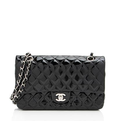 Chanel Patent Leather Classic Medium Double Flap Bag (SHF-vw1LPd)