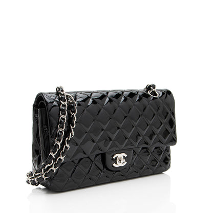 Chanel Patent Leather Classic Medium Double Flap Bag (SHF-vw1LPd)