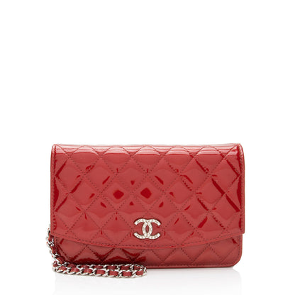 Chanel Patent Leather Classic Wallet on Chain Bag (SHF-kZcSTK)