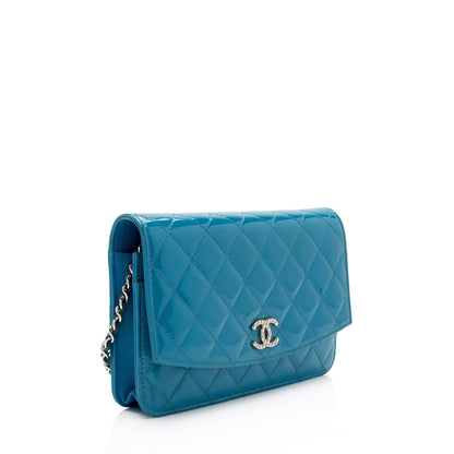 Chanel Patent Leather Classic Wallet on Chain Bag (SHF-URfiPE)