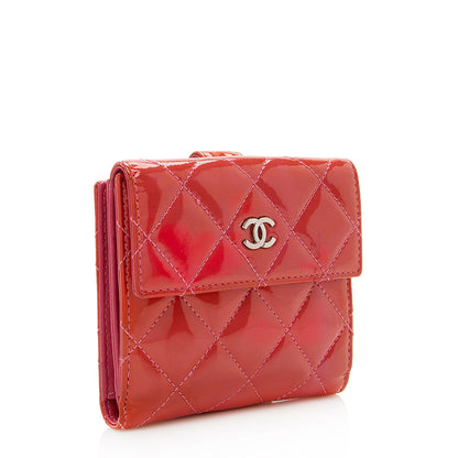 Chanel Patent Leather Compact French Wallet - FINAL SALE (SHF-18986)