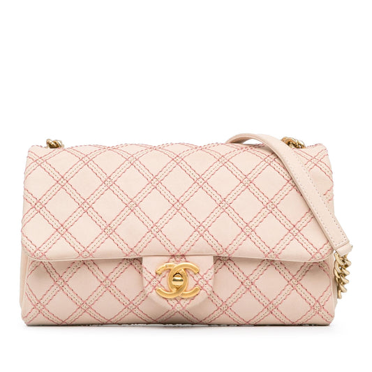 Chanel Small Calfskin Triple Stitched Flap (SHG-MqcPxP)