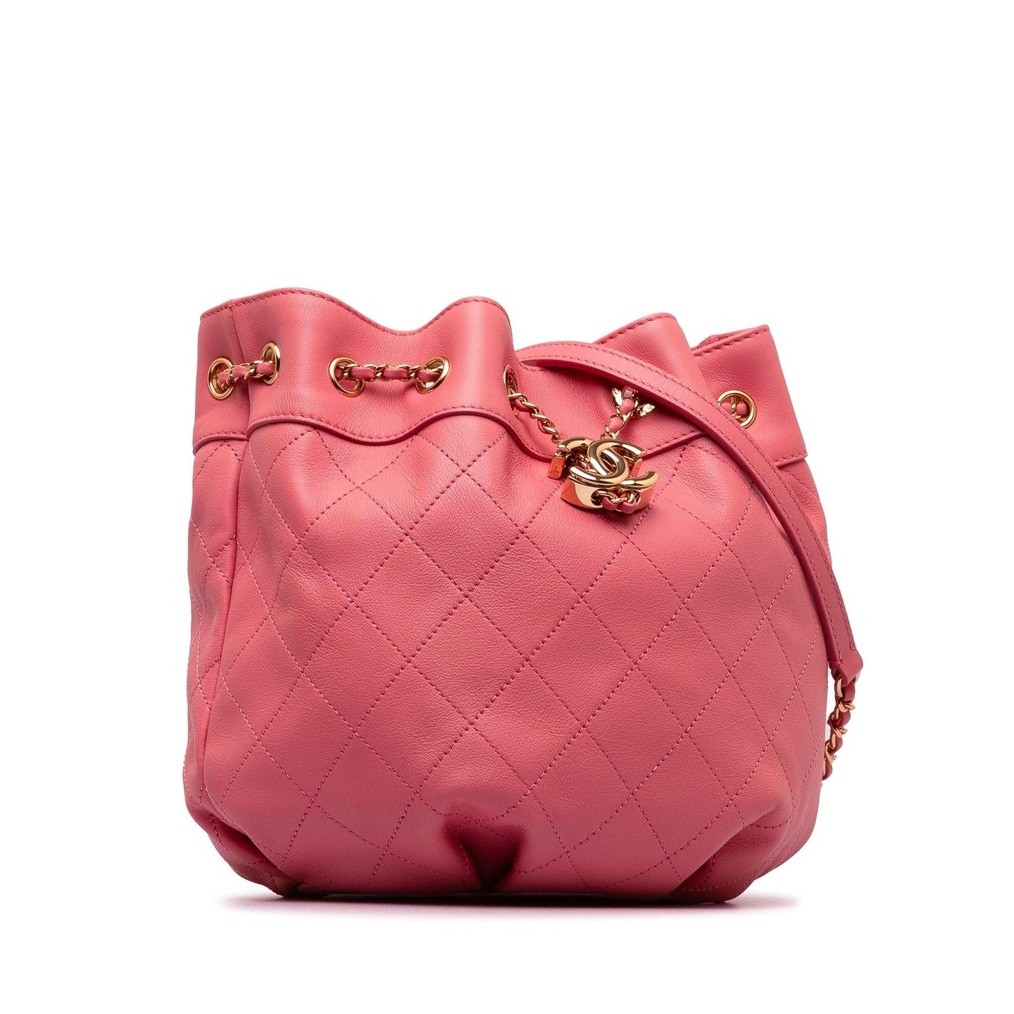 Chanel Small Quilted Calfskin Bucket Bag (SHG-aS6Bni)