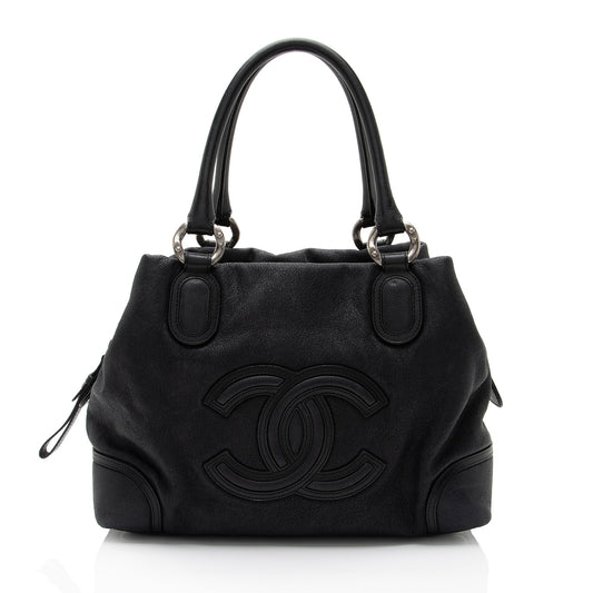 Chanel Washed Grained Calfskin CC Cup Satchel (SHF-NgmyTU)