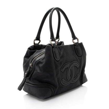 Chanel Washed Grained Calfskin CC Cup Satchel (SHF-NgmyTU)