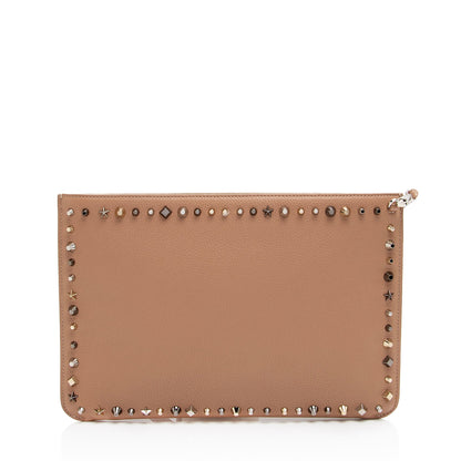 Christian Louboutin Calfskin Spike Empire Trashmix Loubiclutch Clutch (SHF-1s7Xbc)