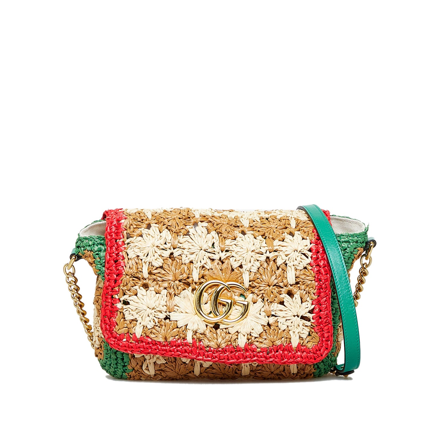 Gucci GG Marmont Small Multicolor Raffia