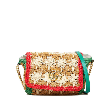 Gucci GG Marmont Small Multicolor Raffia