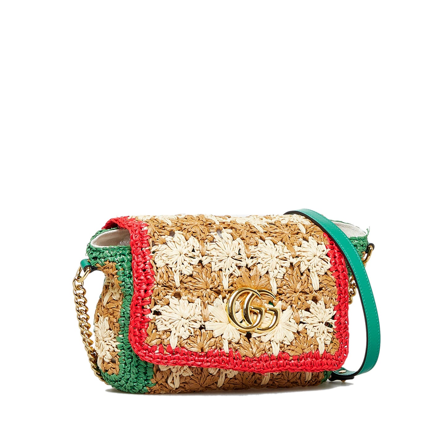 Gucci GG Marmont Small Multicolor Raffia