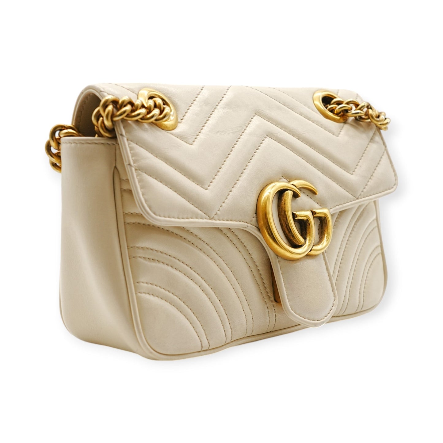 Gucci Marmont White Small Shoulder Bag - '10s