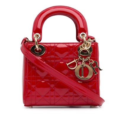 Dior Mini Patent Cannage Lady Dior (SHG-P63Gtn)