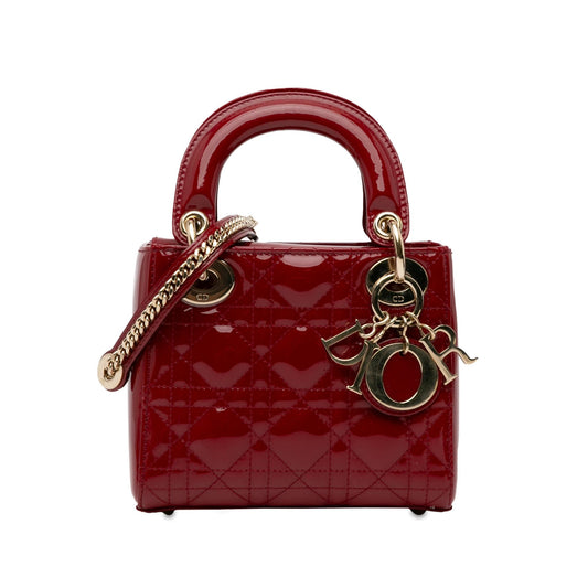 Dior Mini Patent Cannage Lady Dior (SHG-SdQinm)