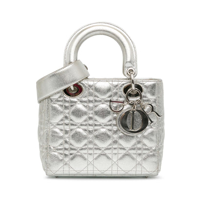 Dior Small Metallic Grained Calfskin Cannage Lucky Badges My Lady Dior (SHG-bWYB1W)