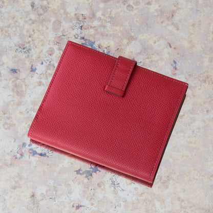 Hermes Compact Bearn Red Epsom Leather Wallet