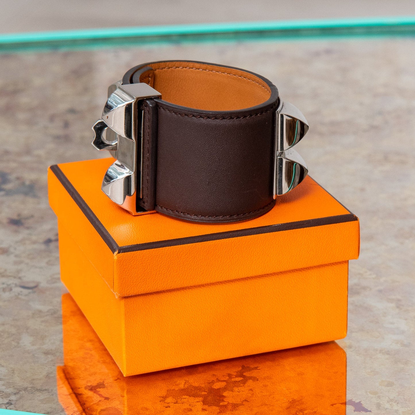 Hermes Collier De Chien Brown Leather Bracelet