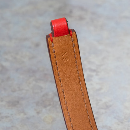 Hermes Rivale Double Tour Red Leather Bracelet Size XS