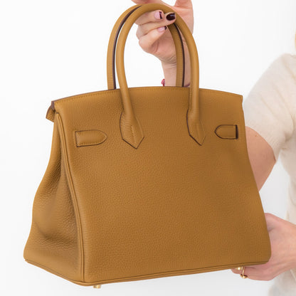 Hermes Bronze Dore Birkin 30 Bag