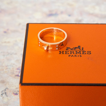 Hermes Rose Gold Kelly Ring Size 51