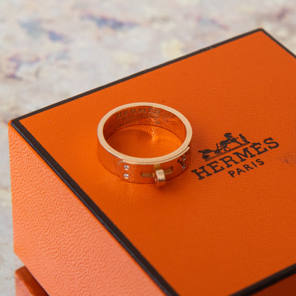 Hermes Rose Gold Kelly Ring Size 51