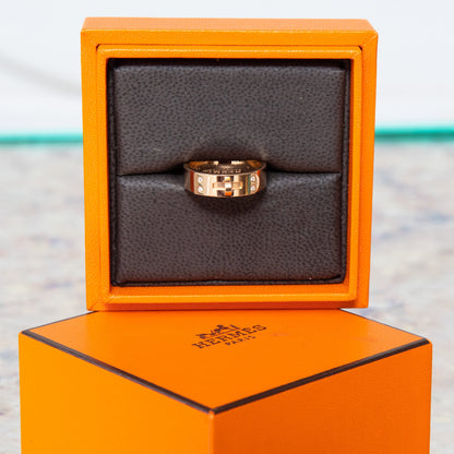 Hermes Rose Gold Kelly Ring Size 51