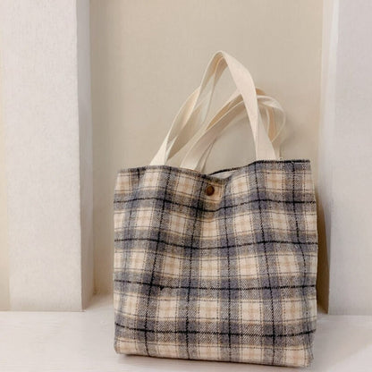 Canvas Plaid Shoulder Bags for Women