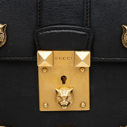 Gucci Calfskin Cat Lock Medium Top Handle (SHF-bR18nT)