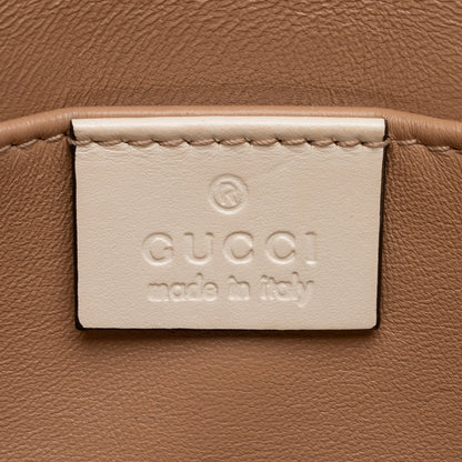 Gucci Calfskin Pearl Bee Broadway Mini Shoulder Bag (SHF-16367)