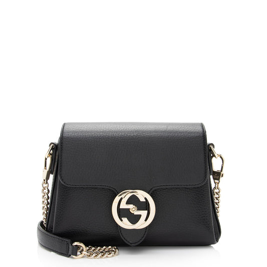 Gucci Grained Calfskin Interlocking G Small Crossbody Bag (SHF-lys74k)