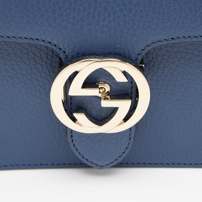 Gucci Grained Calfskin Interlocking G Small Shoulder Bag (SHF-ZsAt2c)