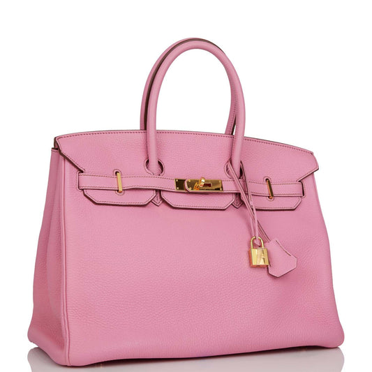 Hermes Birkin 35 Bubblegum Togo Gold Hardware