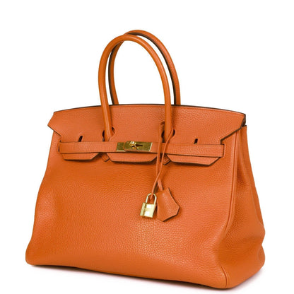 Hermes Birkin 35 Orange H Togo Gold Hardware