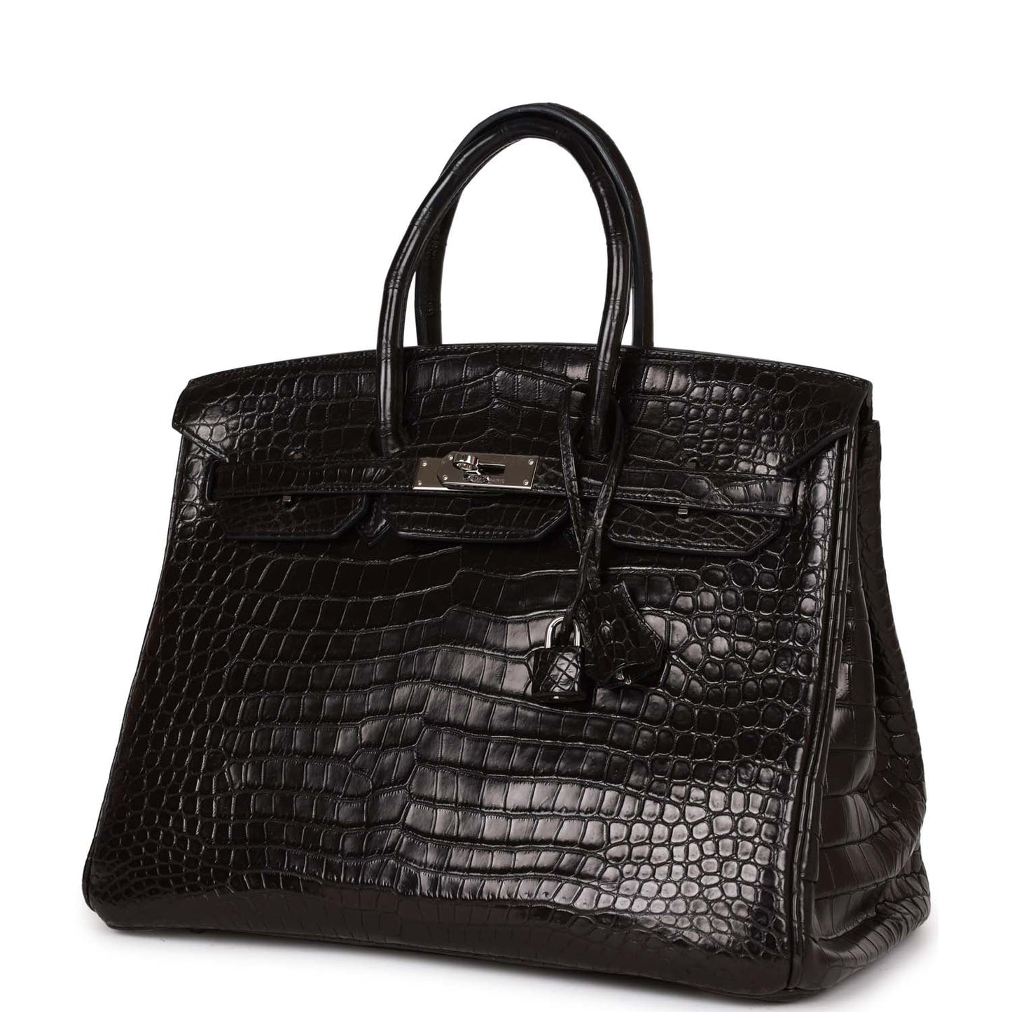 Hermes Birkin 35 Black Matte Crocodile Porosus Palladium Hardware