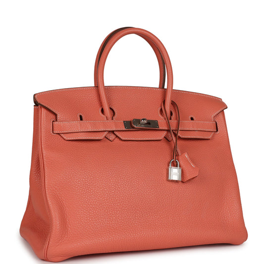 Hermes Birkin 35 Crevette Clemence Palladium Hardware