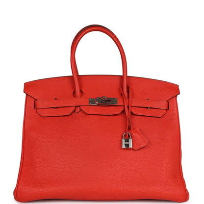 Hermes Birkin 35 Rouge Tomate Togo Palladium Hardware