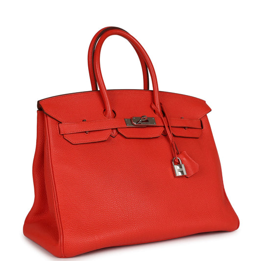 Hermes Birkin 35 Rouge Tomate Togo Palladium Hardware