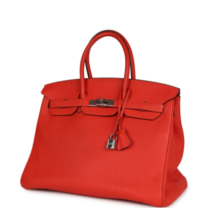 Hermes Birkin 35 Rouge Tomate Togo Palladium Hardware