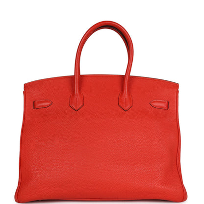 Hermes Birkin 35 Rouge Tomate Togo Palladium Hardware