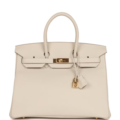 Hermes Birkin 35 Craie Togo Gold Hardware